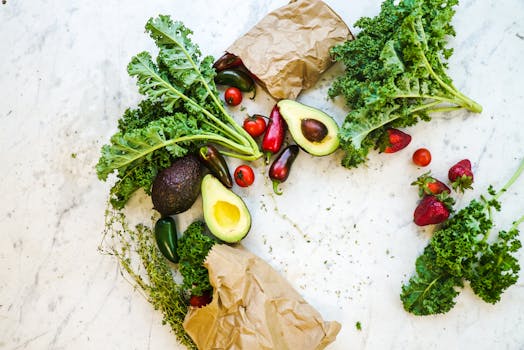 colorful vegetables and fruits