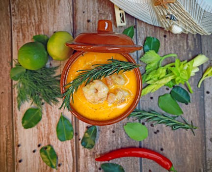 a colorful dish of miso soup