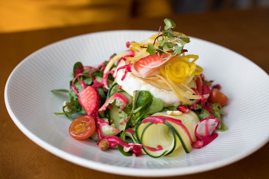 colorful plate of prebiotic-rich foods