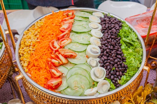 colorful salad with various prebiotic ingredients