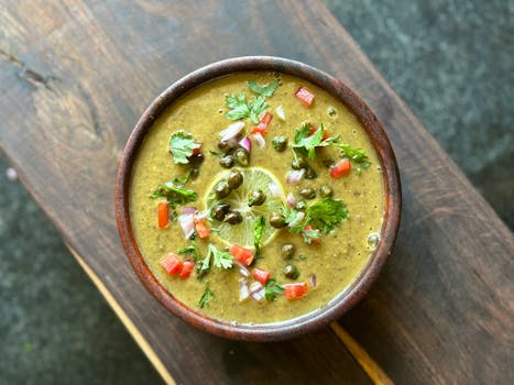 a bowl of lentil soup