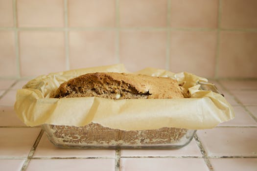 freshly baked banana bread on a kitchen counter