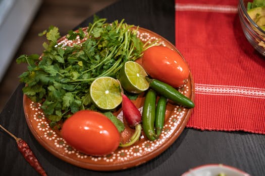 plate of colorful fruits and vegetables