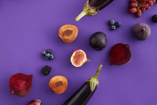 colorful fruits and vegetables rich in prebiotic fibers