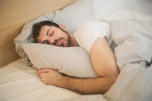 a peaceful bedroom scene promoting good sleep