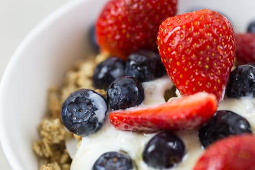 delicious yogurt with fruits