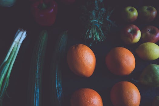 colorful variety of fruits and vegetables