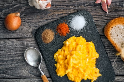 colorful spices on wooden table