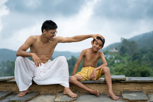 person practicing yoga in nature