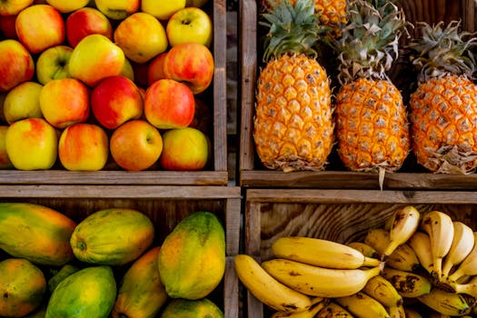 close-up of fresh fruits