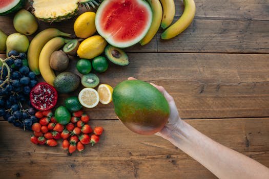 colorful assortment of prebiotic fruits