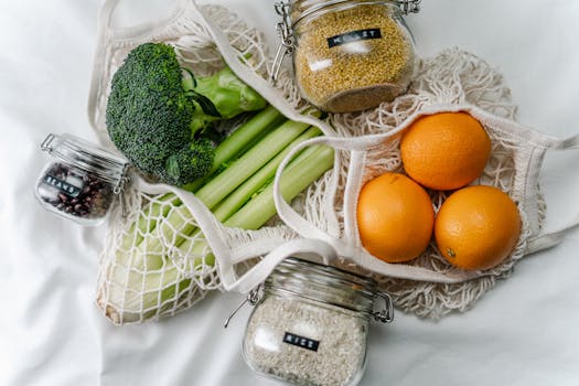 frozen vegetables in storage bags