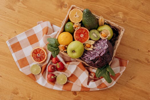 colorful assortment of prebiotic foods