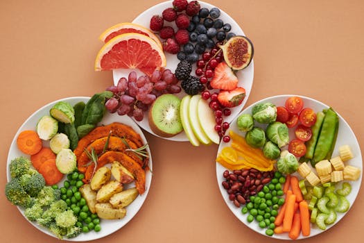 colorful fruits and vegetables in a healthy meal